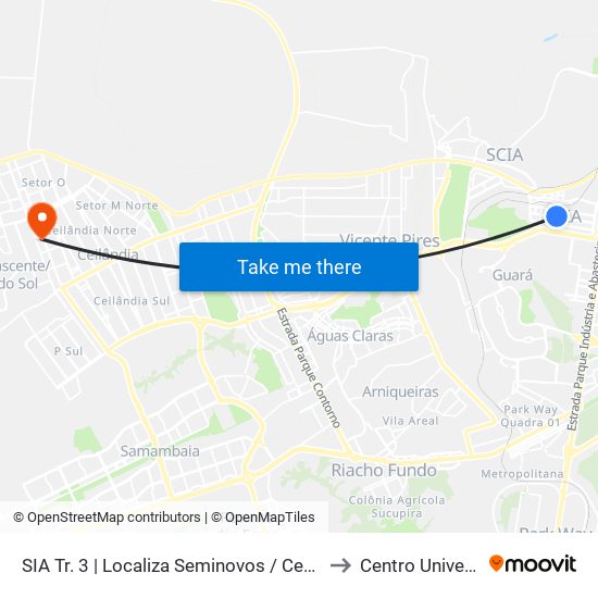 SIA Tr. 3 | Localiza Seminovos / Centro de Ref. do Trabalhador to Centro Universitário Iesb map