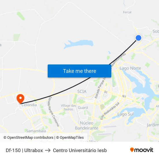 Df-150 | Ultrabox to Centro Universitário Iesb map