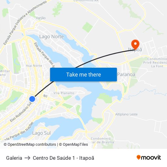 Galeria to Centro De Saúde 1 - Itapoã map