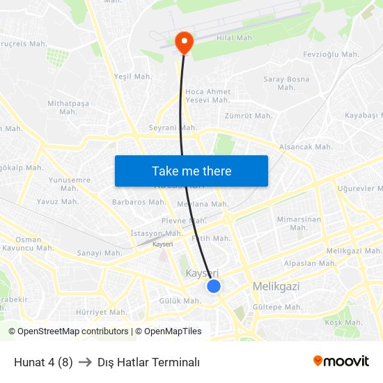 Hunat 4 (8) to Dış Hatlar Terminalı map