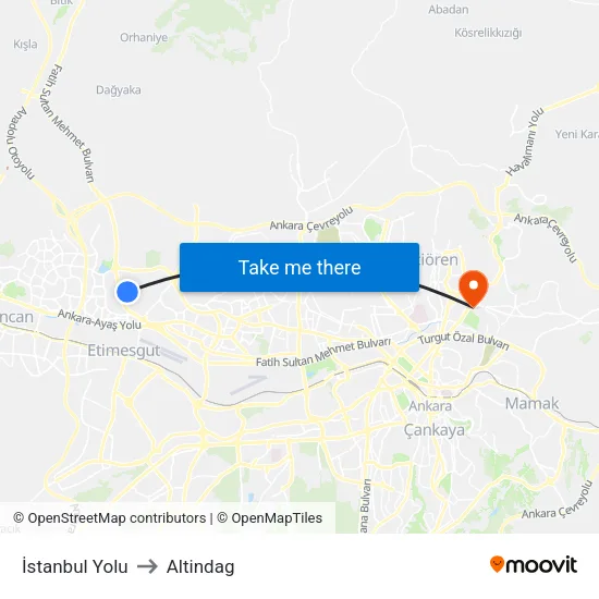 İstanbul Yolu to Altindag map