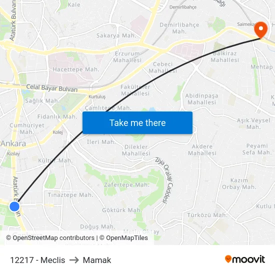 12217 - Meclis to Mamak map