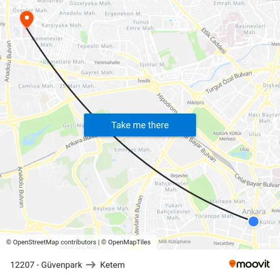 12207 - Güvenpark to Ketem map
