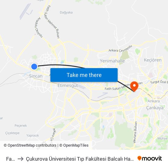 Fatih to Çukurova Üniversitesi Tıp Fakültesi Balcalı Hastanesi-ACİL map