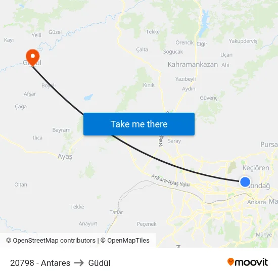 20798 - Antares to Güdül map