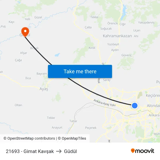 21693 - Gimat Kavşak to Güdül map