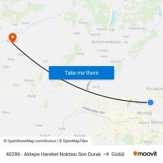 40286 - Aktepe Hareket Noktası Son Durak to Güdül map