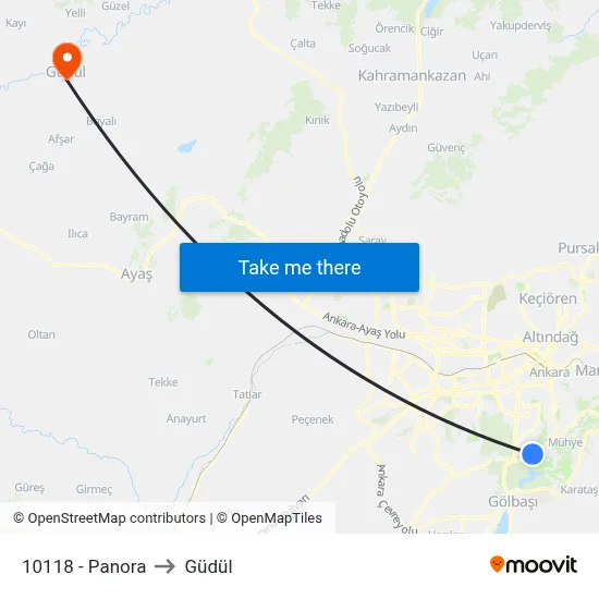 10118 - Panora to Güdül map