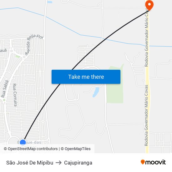 São José De Mipibu to Cajupiranga map