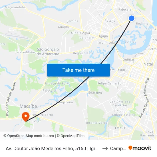 Av. Doutor João Medeiros Filho, 5160 | Igreja Verbo Da Vida to Campinas map