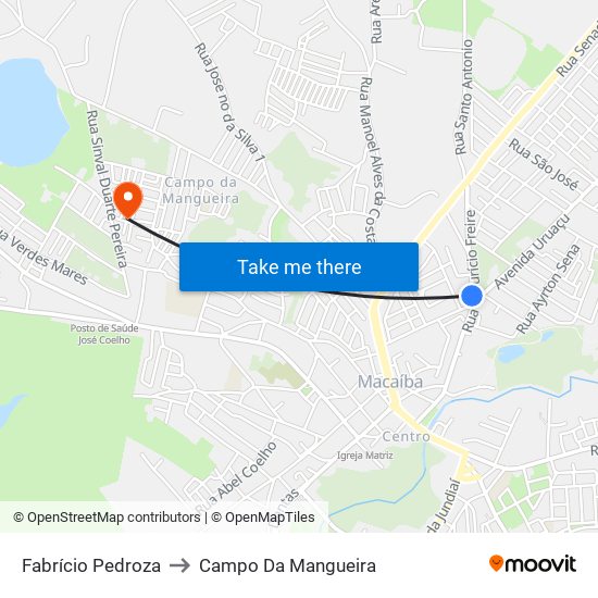 Fabrício Pedroza to Campo Da Mangueira map