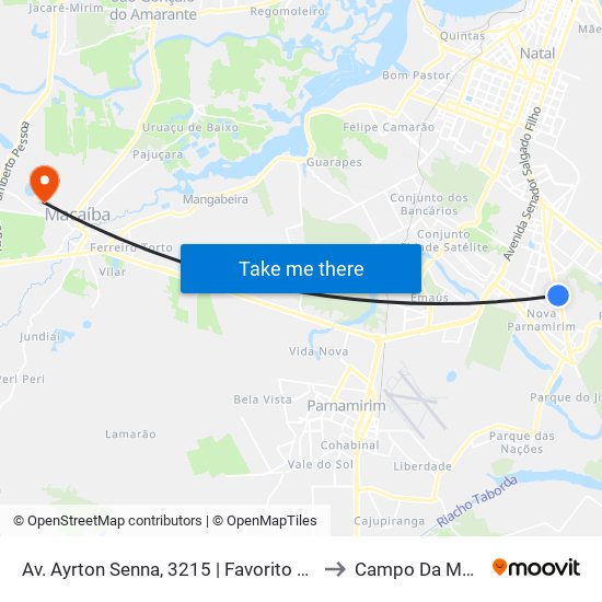 Av. Ayrton Senna, 3215 | Favorito Supermercados to Campo Da Mangueira map