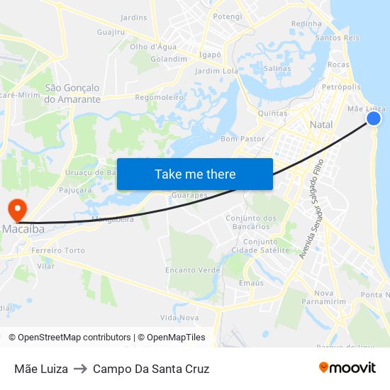 Mãe Luiza to Campo Da Santa Cruz map