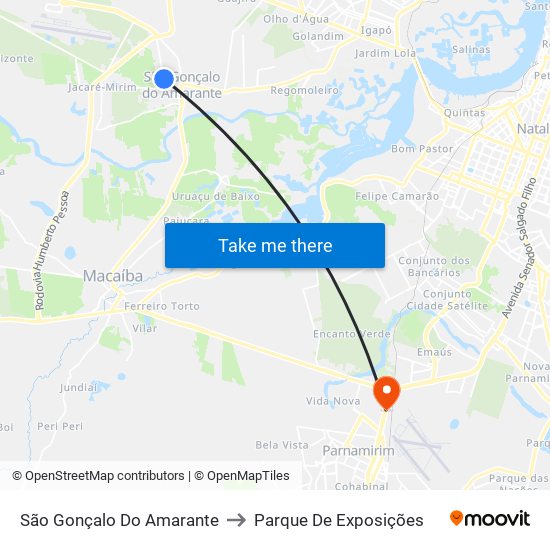 São Gonçalo Do Amarante to Parque De Exposições map