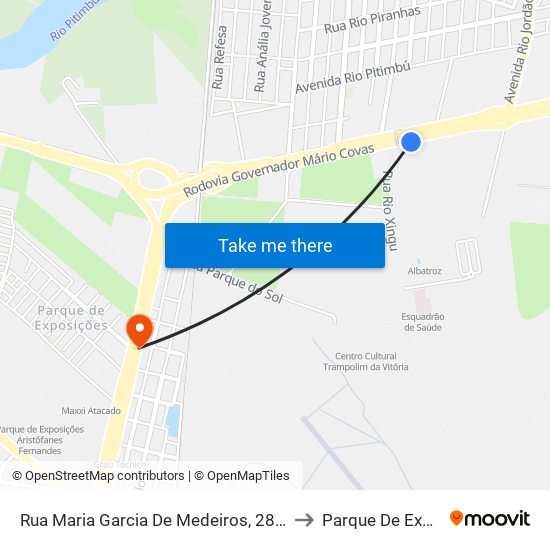 Rua Maria Garcia De Medeiros, 2801 | Posto Dudu to Parque De Exposições map