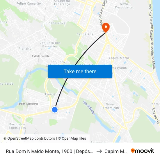 Rua Dom Nivaldo Monte, 1900 | Depósito Comjol to Capim Macio map