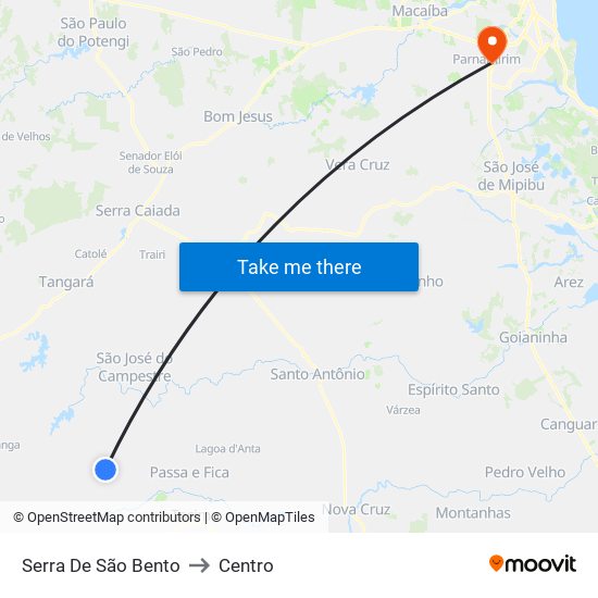 Serra De São Bento to Centro map