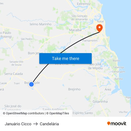 Januário Cicco to Candelária map