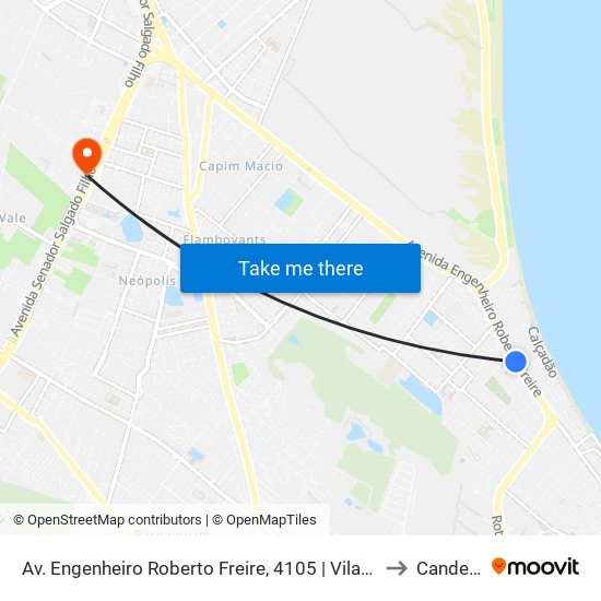 Av. Engenheiro Roberto Freire, 4105 | Vilarte Ponta Negra to Candelária map