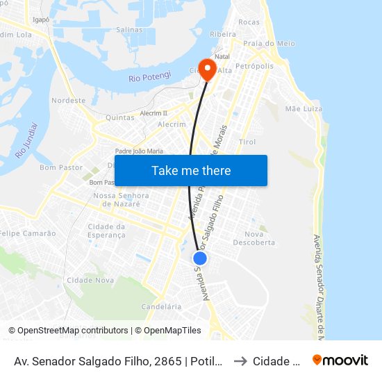 Av. Senador Salgado Filho, 2865 | Potilândia 1 to Cidade Alta map