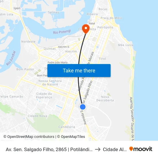 Av. Sen. Salgado Filho, 2865 | Potilândia 1 to Cidade Alta map