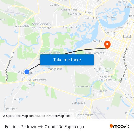 Fabrício Pedroza to Cidade Da Esperança map