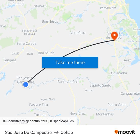 São José Do Campestre to Cohab map