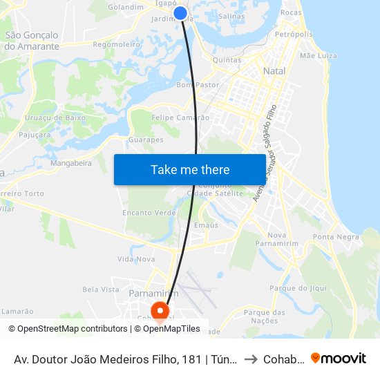 Av. Doutor João Medeiros Filho, 181 | Túnel De Igapó to Cohabinal map