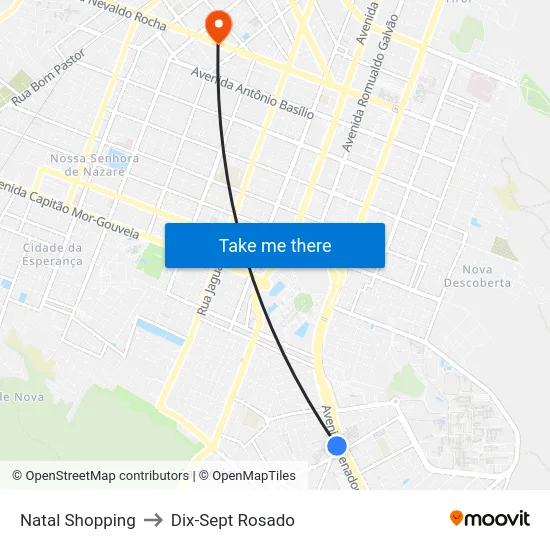 Natal Shopping to Dix-Sept Rosado map
