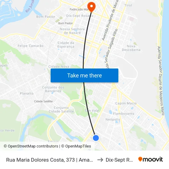 Rua Maria Dolores Costa, 373 | Amantes Do Açaí to Dix-Sept Rosado map