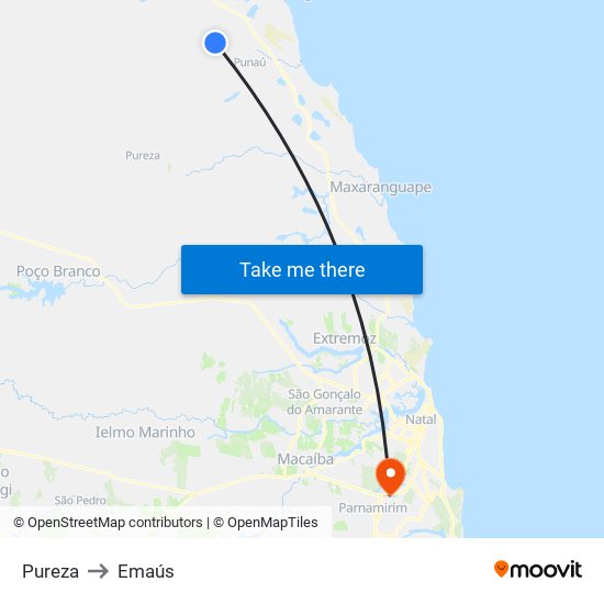 Pureza to Emaús map