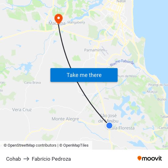 Cohab to Fabrício Pedroza map