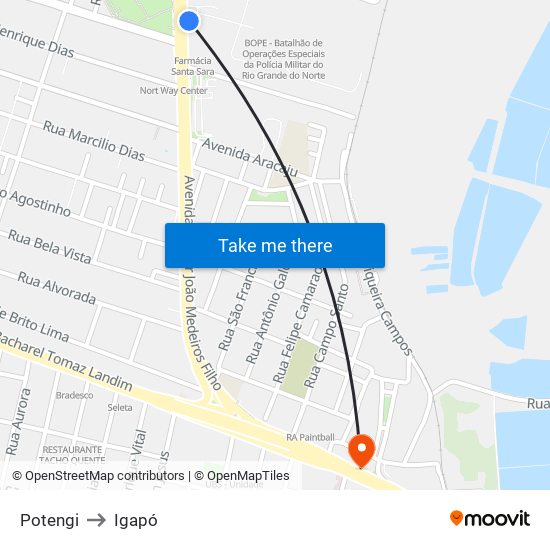 Potengi to Igapó map