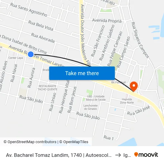 Av. Bacharel Tomaz Landim, 1740 | Autoescola Omar - Linhas De Ônibus to Igapó map