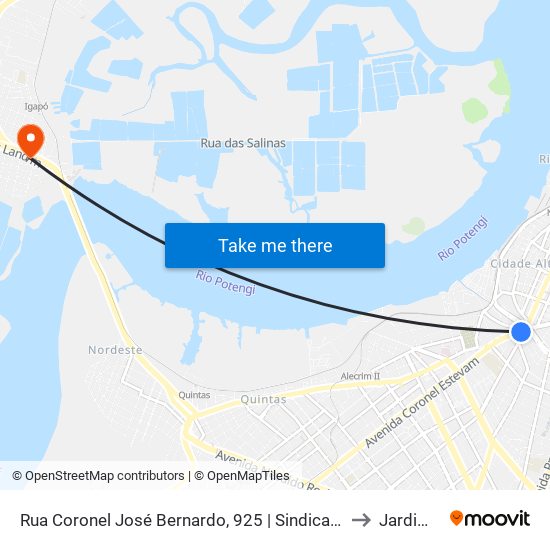 Rua Coronel José Bernardo, 925 | Sindicato Dos Rodoviários to Jardim Lola map