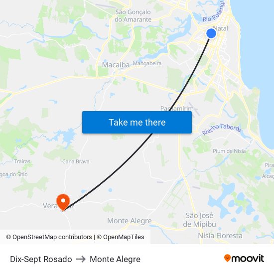 Dix-Sept Rosado to Monte Alegre map