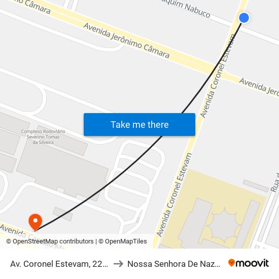 Av. Coronel Estevam, 2255 to Nossa Senhora De Nazaré map