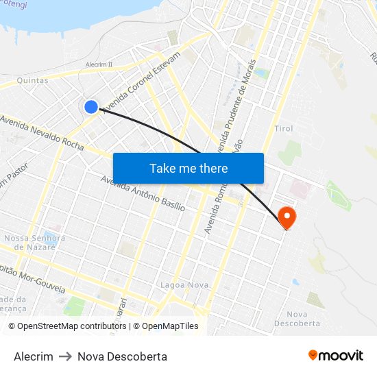Alecrim to Nova Descoberta map