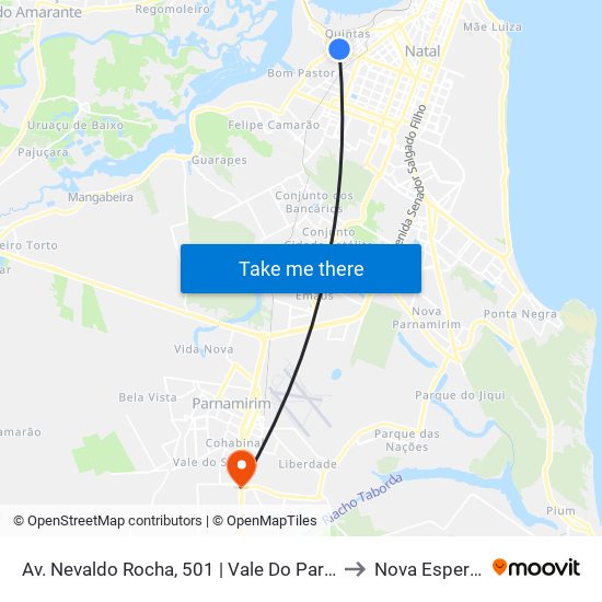 Av. Nevaldo Rocha, 501 | Vale Do Pará - Loja 01 to Nova Esperança map