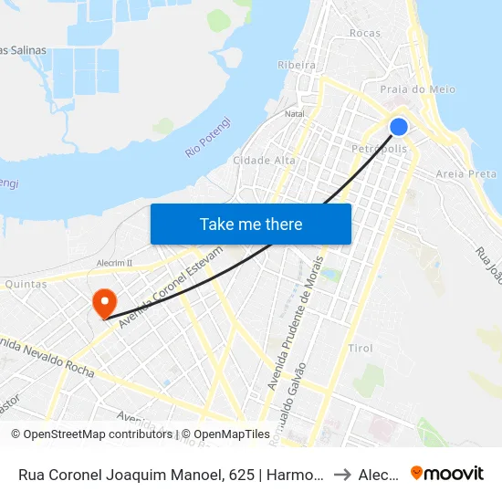 Rua Coronel Joaquim Manoel, 625 | Harmony Center to Alecrim map
