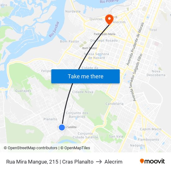 Rua Mira Mangue, 215 | Cras Planalto to Alecrim map