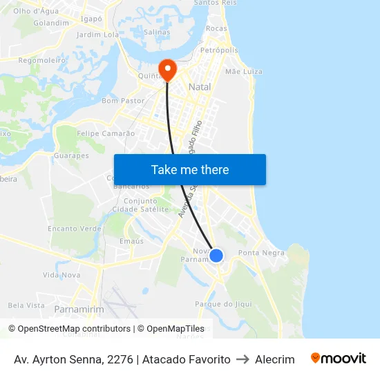 Av. Ayrton Senna, 2276 | Atacado Favorito to Alecrim map