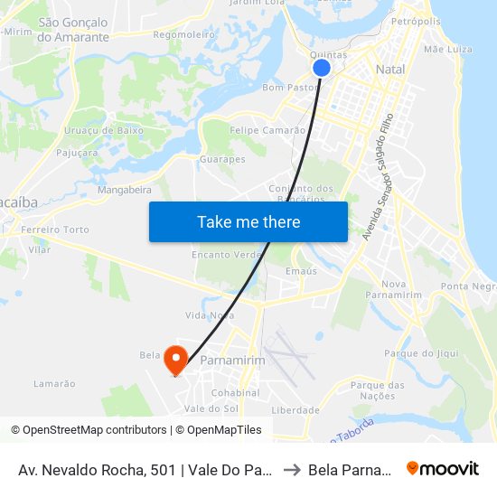 Av. Nevaldo Rocha, 501 | Vale Do Pará - Loja 01 to Bela Parnamirim map
