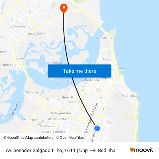 Av. Senador Salgado Filho, 1611 | Unp to Redinha map