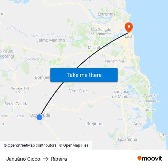 Januário Cicco to Ribeira map
