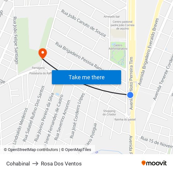 Cohabinal to Rosa Dos Ventos map