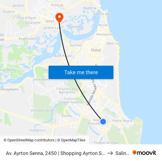 Av. Ayrton Senna, 2450 | Shopping Ayrton Senna to Salinas map