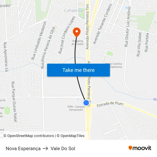 Nova Esperança to Vale Do Sol map