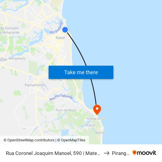 Rua Coronel Joaquim Manoel, 590 | Maternidade Municipal De Natal / Harmony Center to Pirangi Do Norte map