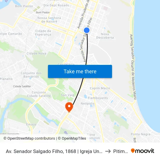Av. Senador Salgado Filho, 1868 | Igreja Universal to Pitimbu map